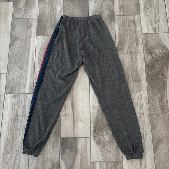 Aviator Nation 5 Stripe Rainbow Gray Jogger Pant Sweatpants Womens Sz XS Track - Picture 9 of 9
